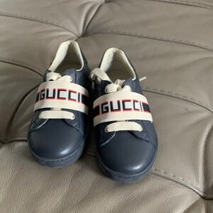 Gucci Kids Blue and Cream Sneakers
